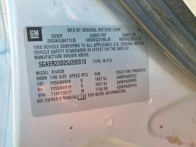 Photo 10 from auction – 2009 BUICK ENCLAVE CX with VIN 5GAER23D29J205513