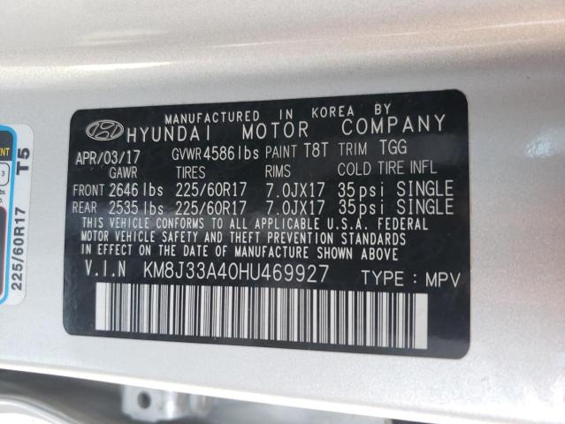 Photo 10 from auction – 2017 HYUNDAI TUCSON LIM with VIN KM8J33A40HU469927