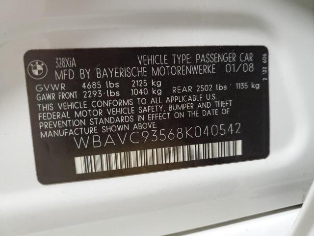 Photo 10 from auction – 2008 BMW 328 XI with VIN WBAVC93568K040542