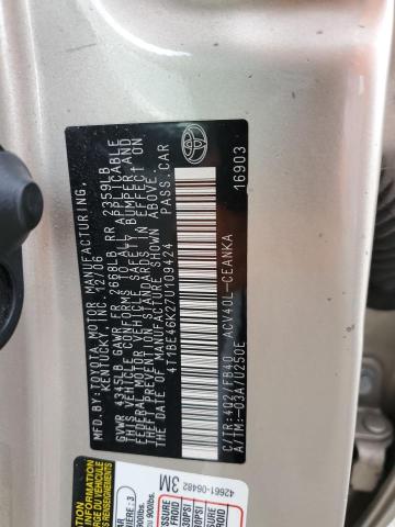 Photo 10 from auction – 2007 TOYOTA CAMRY with VIN 4T1BE46K27U109424
