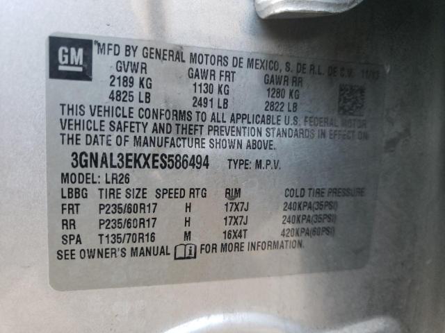 Photo 10 from auction – 2014 CHEVROLET CAPTIVA LT with VIN 3GNAL3EKXES586494