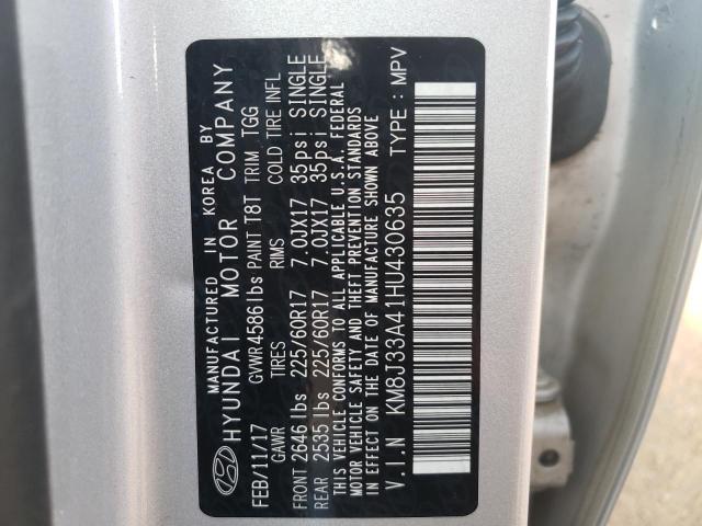 Photo 10 from auction – 2017 HYUNDAI TUCSON LIM with VIN KM8J33A41HU430635