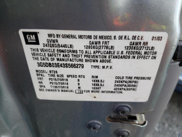 Photo 10 from auction – 2003 BUICK RENDEZVOUS with VIN 3G5DB03E43S566279