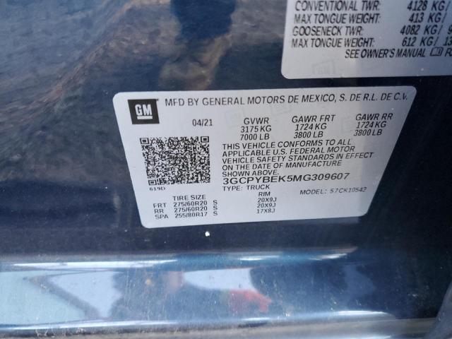 Photo 10 from auction – 2021 CHEVROLET SILVERADO with VIN 3GCPYBEK5MG309607
