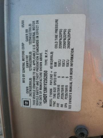 Photo 10 from auction – 2000 OLDSMOBILE BRAVADA with VIN 1GHDT13W1Y2362850