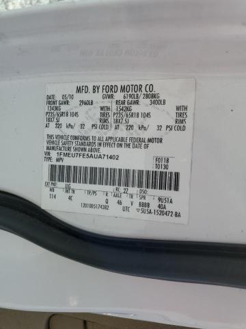 Photo 10 from auction – 2010 FORD EXPLORER L with VIN 1FMEU7FE5AUA71402