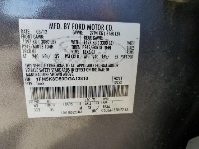 Photo 10 from auction – 2013 FORD EXPLORER X with VIN 1FM5K8D80DGA13810