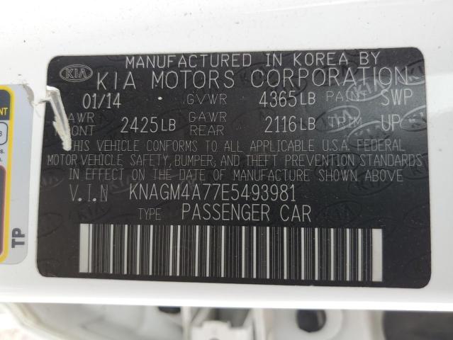 Photo 10 from auction – 2014 KIA OPTIMA LX with VIN KNAGM4A77E5493981