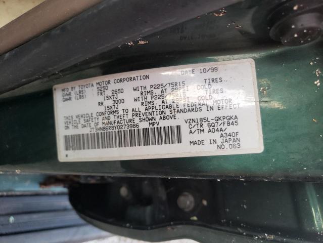 Photo 10 from auction – 2000 TOYOTA 4RUNNER SR with VIN JT3HN86R8Y0273986