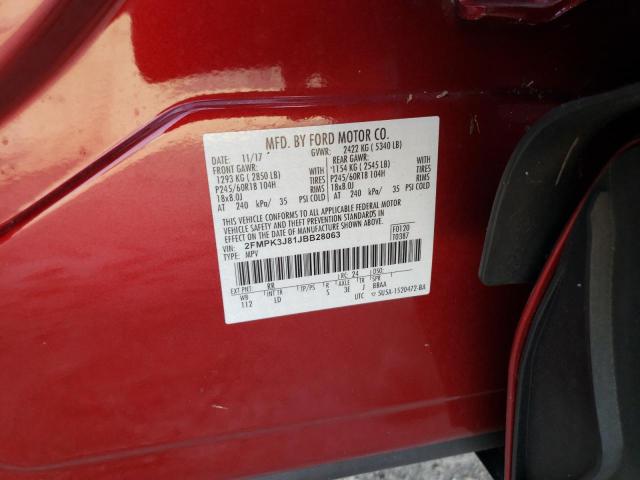 Photo 10 from auction – 2018 FORD EDGE SEL with VIN 2FMPK3J81JBB28063