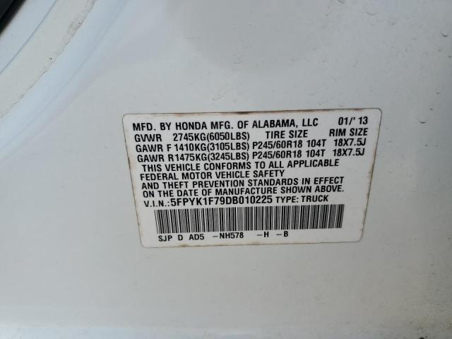 Photo 10 from auction – 2013 HONDA RIDGELINE with VIN 5FPYK1F79DB010225