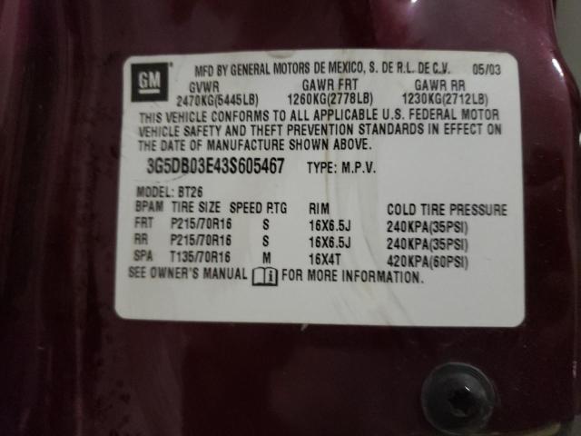Photo 10 from auction – 2003 BUICK RENDEZVOUS with VIN 3G5DB03E43S605467