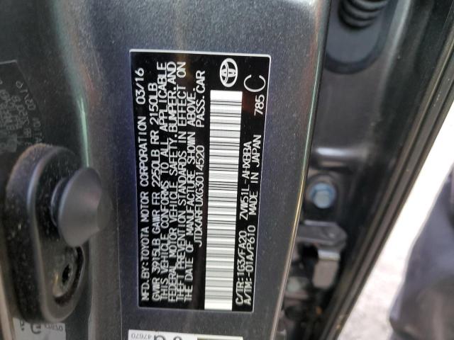 Photo 10 from auction – 2016 TOYOTA PRIUS with VIN JTDKARFUXG3014520