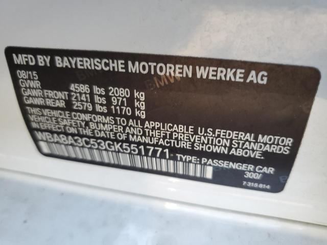 Photo 10 from auction – 2016 BMW 320 XI with VIN WBA8A3C53GK551771