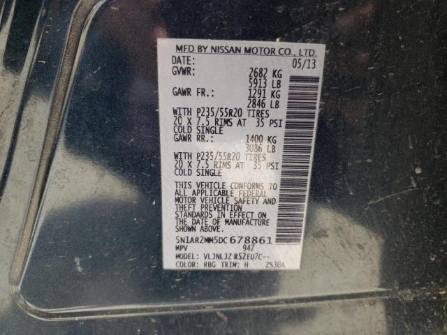 Photo 10 from auction – 2013 NISSAN PATHFINDER with VIN 5N1AR2MM5DC678861
