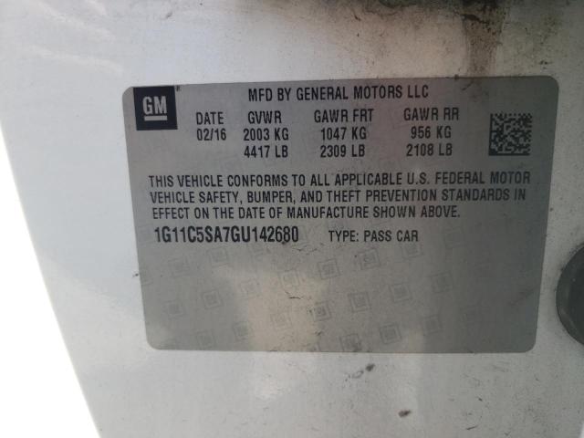 Photo 10 from auction – 2016 CHEVROLET MALIBU LIM with VIN 1G11C5SA7GU142680