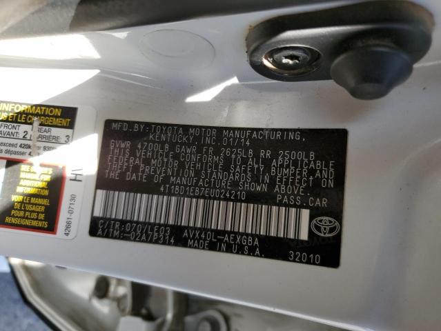 Photo 10 from auction – 2014 TOYOTA AVALON HYB with VIN 4T1BD1EB7EU024210