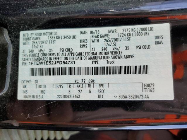 Photo 10 from auction – 2018 FORD F150 SUPER with VIN 1FTEW1E52JFD54731
