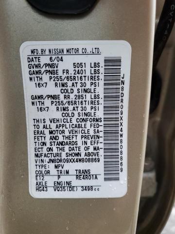 Photo 10 from auction – 2004 NISSAN PATHFINDER with VIN JN8DR09XX4W808869