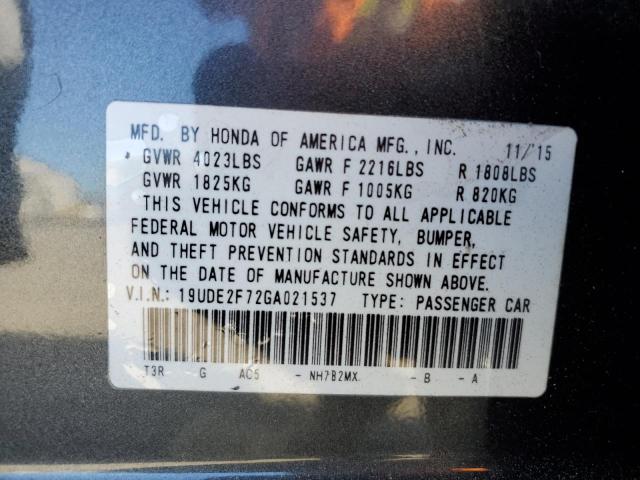 Photo 10 from auction – 2016 ACURA ILX PREMIU with VIN 19UDE2F72GA021537