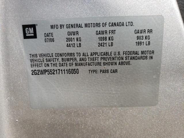 Photo 10 from auction – 2007 PONTIAC GRAND PRIX with VIN 2G2WP552171116050