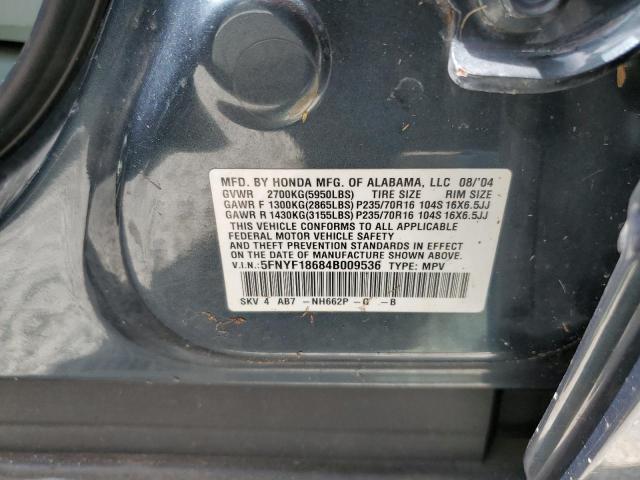 Фото 10 с аукциона – 2004 HONDA PILOT EXL с VIN 5FNYF18684B009536