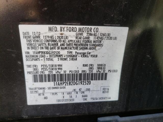 Photo 10 from auction – 2013 FORD TAURUS SEL with VIN 1FAHP2E82DG192520