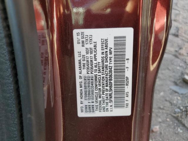 Photo 10 from auction – 2015 HONDA ODYSSEY EX with VIN 5FNRL5H60FB063842