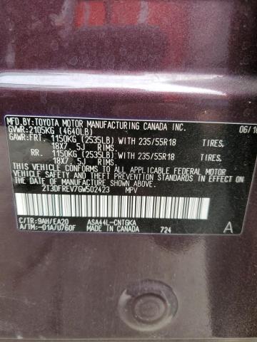 Photo 10 from auction – 2016 TOYOTA RAV4 LIMIT with VIN 2T3DFREV7GW502423