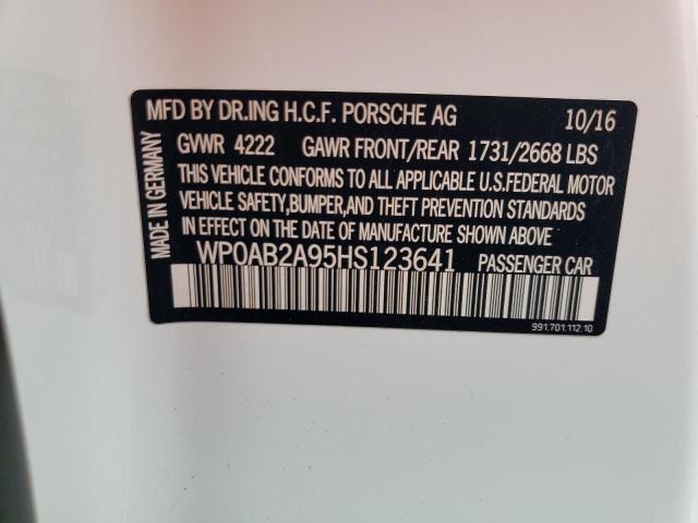 Photo 10 from auction – 2017 PORSCHE 911 CARRER with VIN WP0AB2A95HS123641