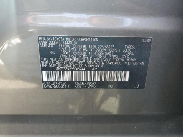 Photo 10 from auction – 2009 TOYOTA RAV4 with VIN JTMZF33V295008244