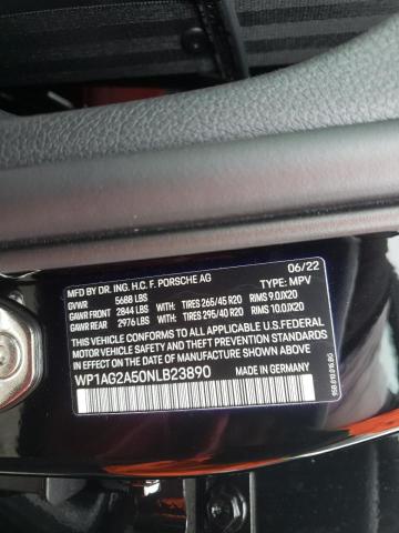 Photo 10 from auction – 2022 PORSCHE MACAN S with VIN WP1AG2A50NLB23890