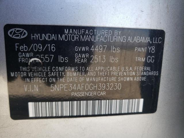Photo 10 from auction – 2016 HYUNDAI SONATA SPO with VIN 5NPE34AF0GH393230