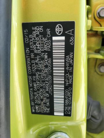 Photo 10 from auction – 2015 TOYOTA PRIUS C with VIN JTDKDTB38F1090586