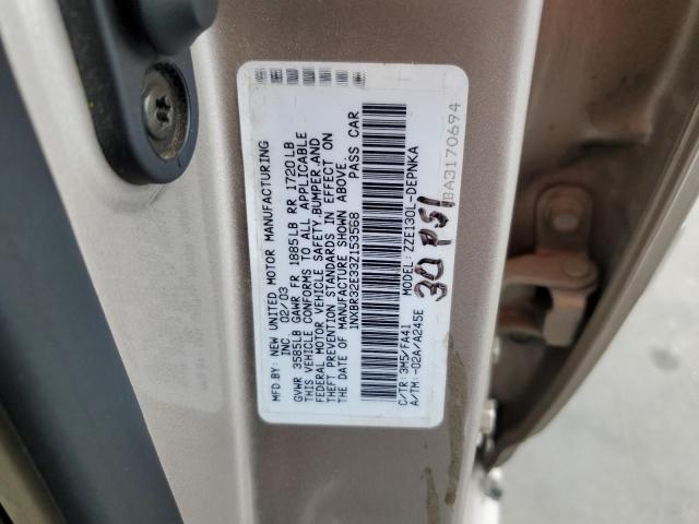 Photo 10 from auction – 2003 TOYOTA COROLLA CE with VIN 1NXBR32E33Z153568