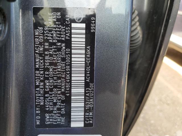 Photo 10 from auction – 2009 TOYOTA CAMRY BASE with VIN 4T4BE46K49R100510