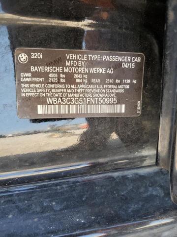 Photo 10 from auction – 2015 BMW 320 I XDRI with VIN WBA3C3G51FNT50995