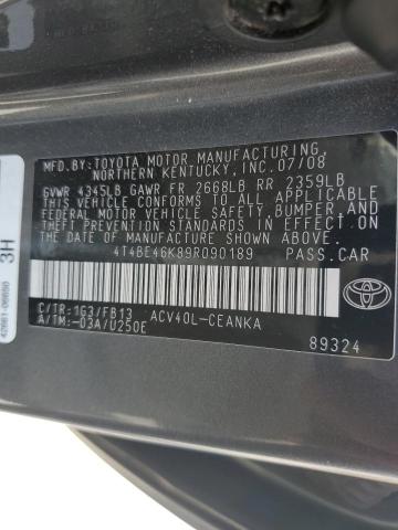 Photo 10 from auction – 2009 TOYOTA CAMRY BASE with VIN 4T4BE46K89R090189