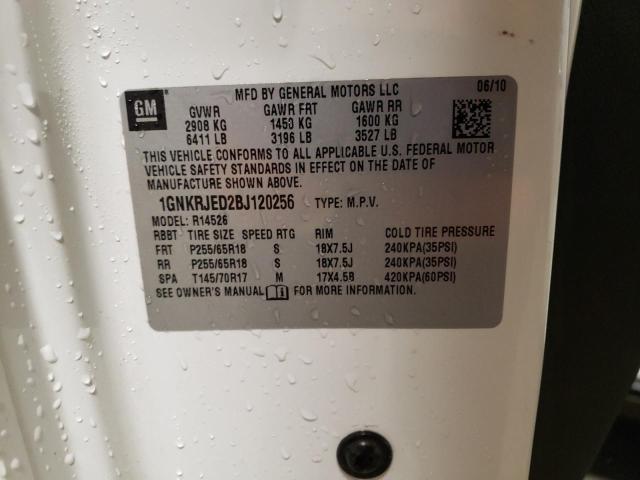 Photo 10 from auction – 2011 CHEVROLET TRAVERSE L with VIN 1GNKRJED2BJ120256