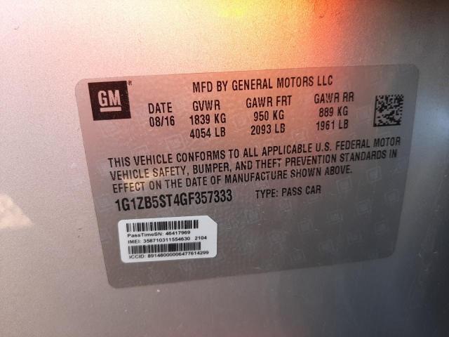 Photo 10 from auction – 2016 CHEVROLET MALIBU LS with VIN 1G1ZB5ST4GF357333