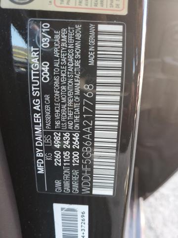 Photo 10 from auction – 2010 MERCEDES-BENZ E 350 with VIN WDDHF5GB6AA217768