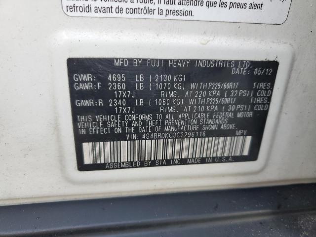 Снимка 10 от търг – 2012 SUBARU OUTBACK 3. с VIN 4S4BRDKC3C2296116
