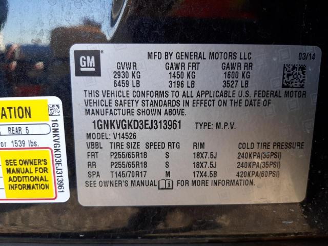 Photo 10 from auction – 2014 CHEVROLET TRAVERSE with VIN 1GNKVGKD3EJ313961