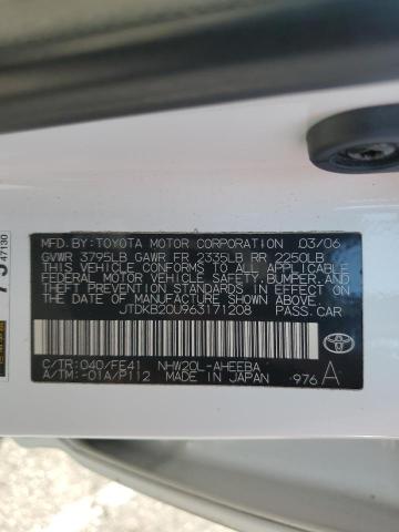 Photo 10 from auction – 2006 TOYOTA PRIUS with VIN JTDKB20U963171208