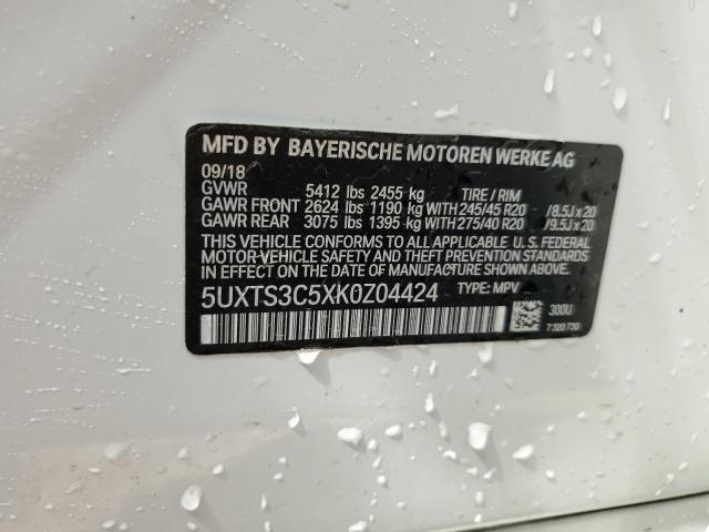 Photo 10 from auction – 2019 BMW X3 XDRIVEM with VIN 5UXTS3C5XK0Z04424