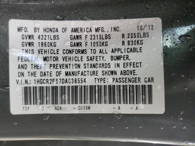 Photo 10 from auction – 2013 HONDA ACCORD SPO with VIN 1HGCR2F57DA038554