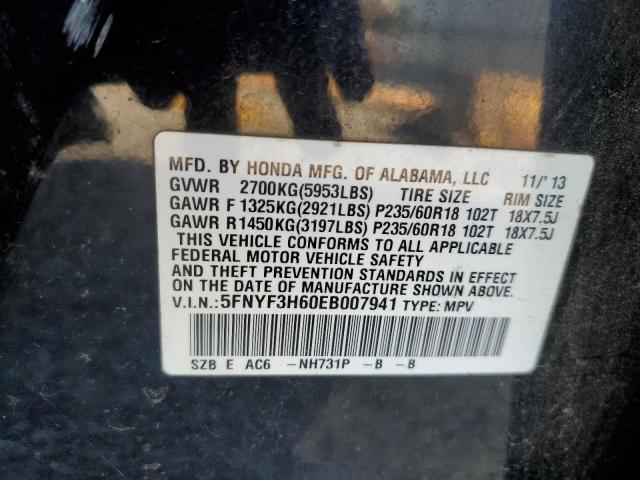Photo 10 from auction – 2014 HONDA PILOT EXL with VIN 5FNYF3H60EB007941