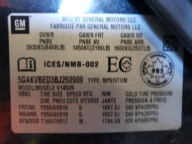 Photo 10 from auction – 2011 BUICK ENCLAVE CX with VIN 5GAKVBED3BJ260909