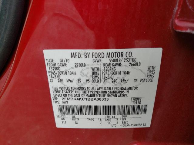 Photo 10 from auction – 2011 FORD EDGE LIMIT with VIN 2FMDK4KC1BBA06333