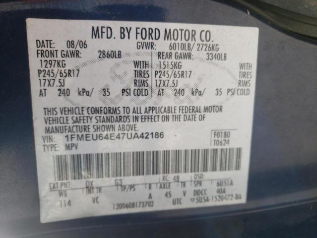 Photo 10 from auction – 2007 FORD EXPLORER E with VIN 1FMEU64E47UA42186